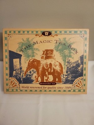 THE MAGIC TEA BOX 12'' X 9.25'' MADE OF WOOD TEA CHEST MINT CONDITION ...