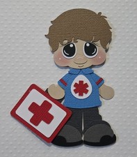 Paramedic Boy Brown Hair. Scrapbook, Card Making Paper Piecing