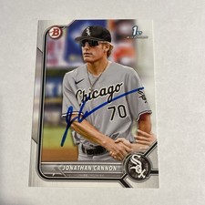 Jonathan Cannon Signed Card 2022 Bowman Draft In Person Autograph (IP) Auto