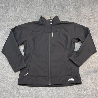 GoLite Jacket Womens Medium Black Trinity Softshell Fleece Lined Full Zip Hiking