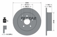 Textar Bremsscheiben Textar PRO Ø 280Mm Voll Beschichtet FüR Toyota 92168103