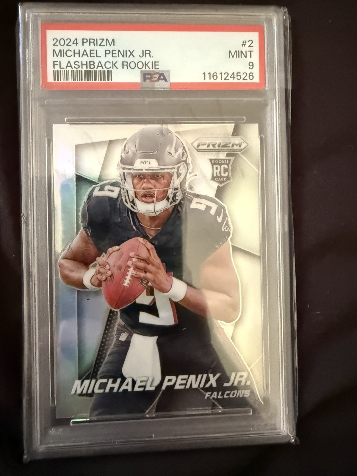 2024 Panini Prizm Prizm Flashback Rookie Michael Penix Jr. #2 Silver Prizm PSA 9