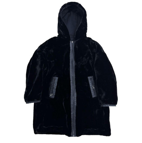 Fendi, Cappotto pelliccia reversibile Fendi anni 90 vintage nero made in Italy M raro