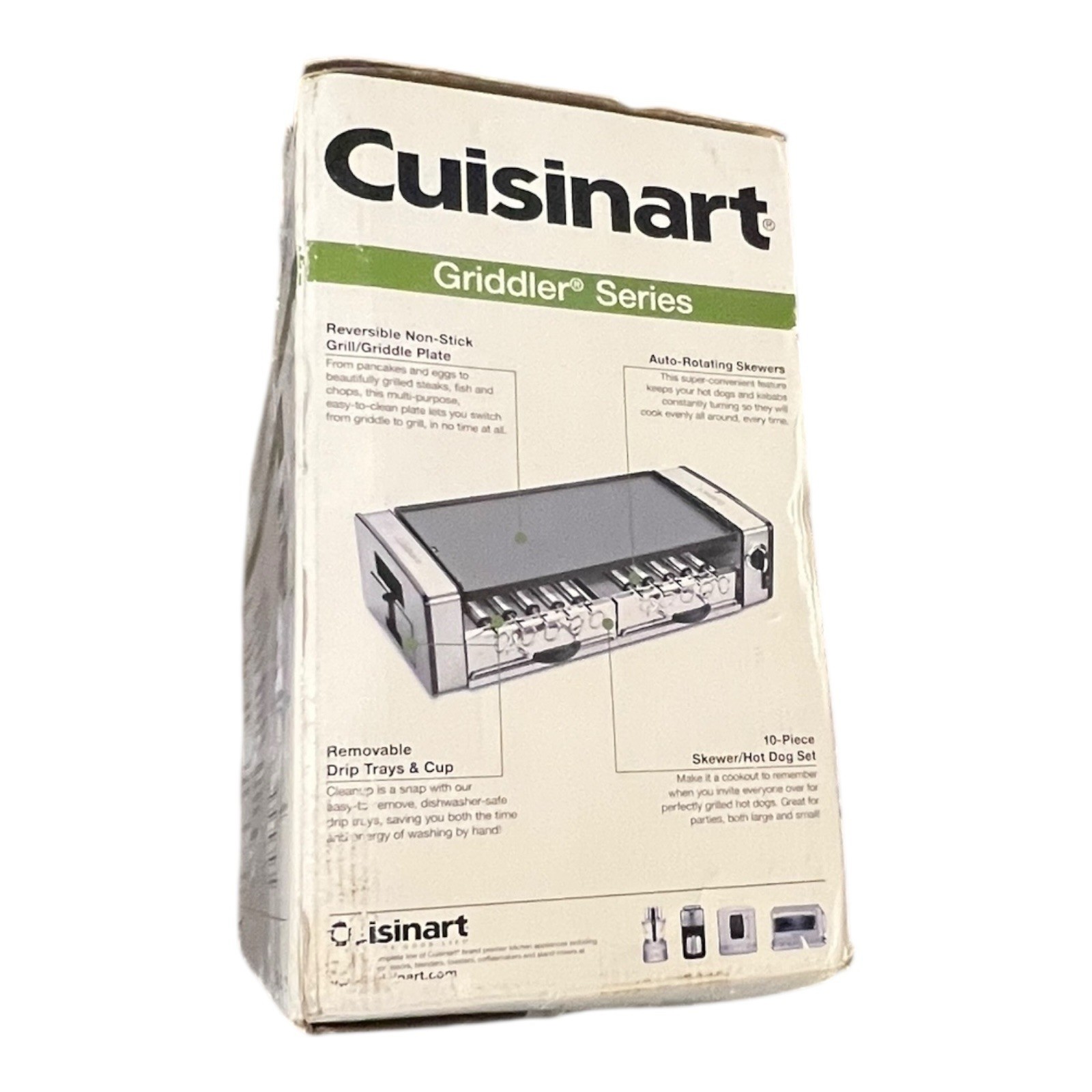 Cuisinart Griddler Grill Centro GC-17 Skewers Hot Dog Roller 3 in 1 Damaged Box