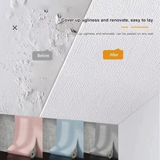 Thick Foam Self Adhesive Thermal Insulation Wallpaper Linen Plain Wall Stickers