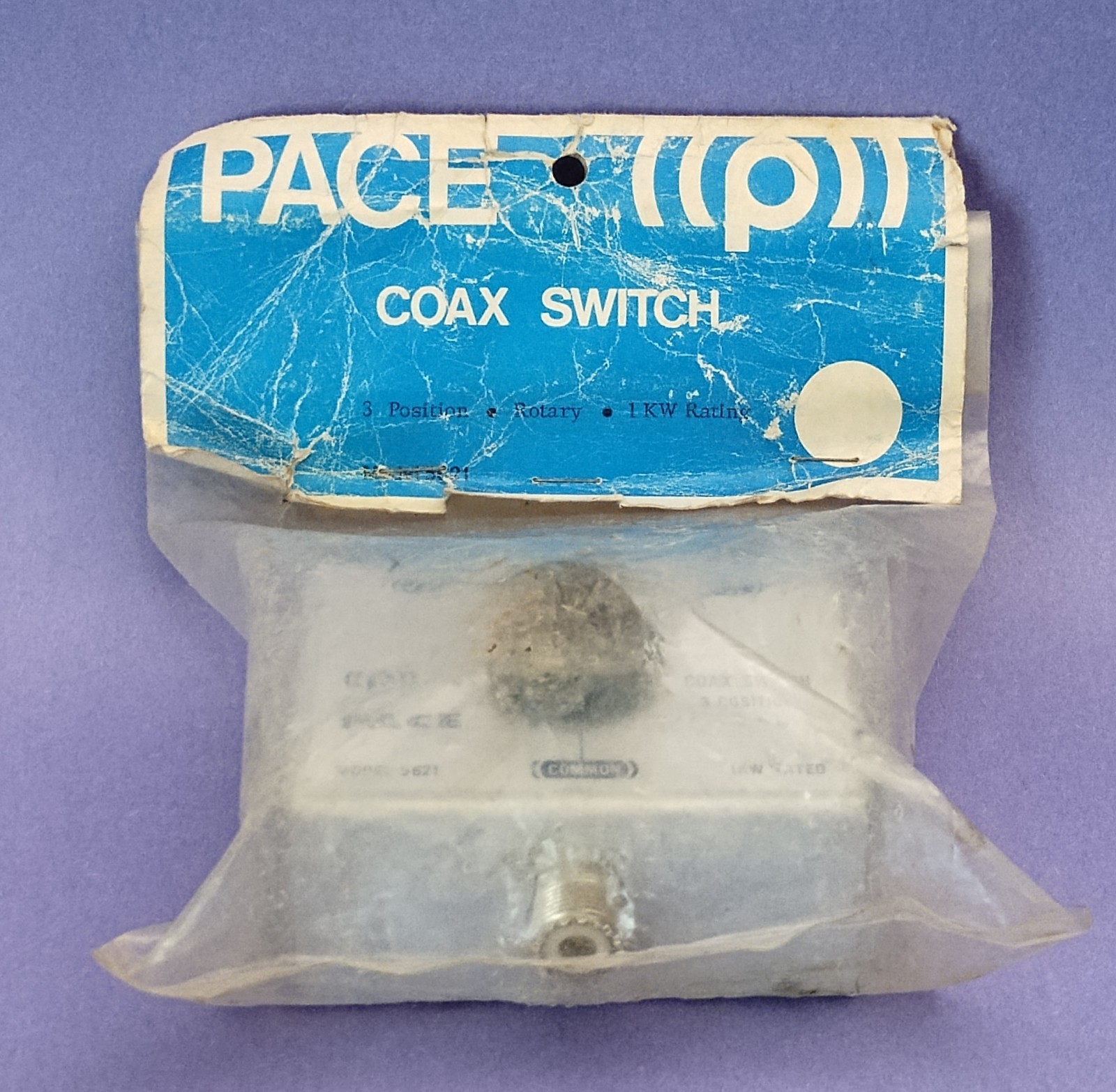 Vintage PACE 3-Position Rotary Coaxial Switch model 5621 - 1 KW Rated - Unused
