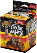 Zoo Med Ceramic Infrared Heat Emitter 100W 24-Hour Heat 4-Pack