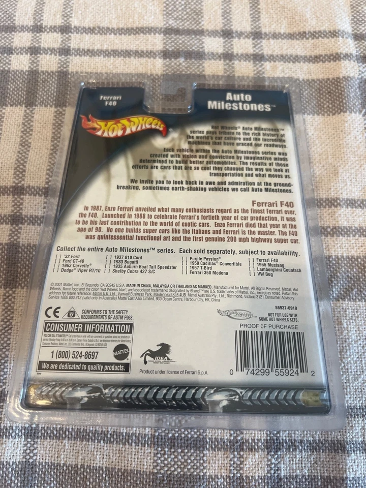 Hot Wheels Auto Milestones Ferrari F40 - Image 2 of 4