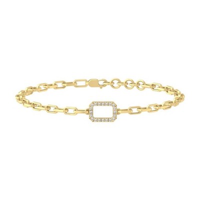 0.16Ct Lab Grown Diamond 10K Yellow Gold Fashion Bracelet 7'' for Women