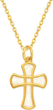 Cross Necklace for Women, 14K Gold Plated Cross Pendant Necklace Dainty Cross Ch