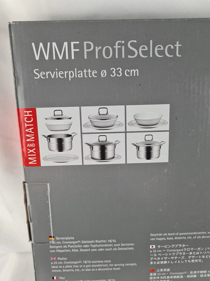 Edelstahl Servierplatte WMF Profi Select Ø 33cm neu in OVP - Bild 2 von 4