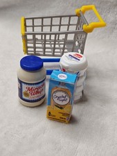 Miniature Shopping Toy Cart Playset with 3 Food Items Mini Brand