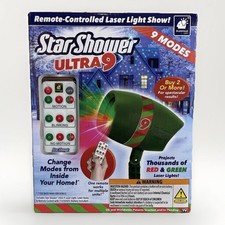 Star Shower Ultra 9 Christmas Laser Projector Red Green W/ Remote Light Show NEW