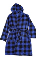 NEW Kids Robe Ultra Soft Flannel Blue Plaid Size 6 Years Great Gift Idea