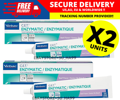 Virbac C.E.T. Enzymatic Toothpaste Poultry,  Removing Plaque Bad Breath 70g X 2