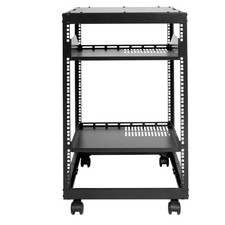 Open Frame 4-Post Server Rack, 23-40" Adjustable Depth w/ Casters