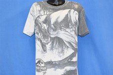 vtg 90s JURASSIC PARK ALL OVER PRINT T-REX DINOSAUR MOVIE PROMO t-shirt LARGE L