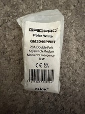 Scolmore Click Gridpro 20A Double Pole Key Switch marked Emergency Test Polar Wh