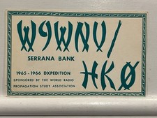 Tarjeta postal radioaficionado vintage 1965-66 SERRANA BANK DXPEDITION QSL