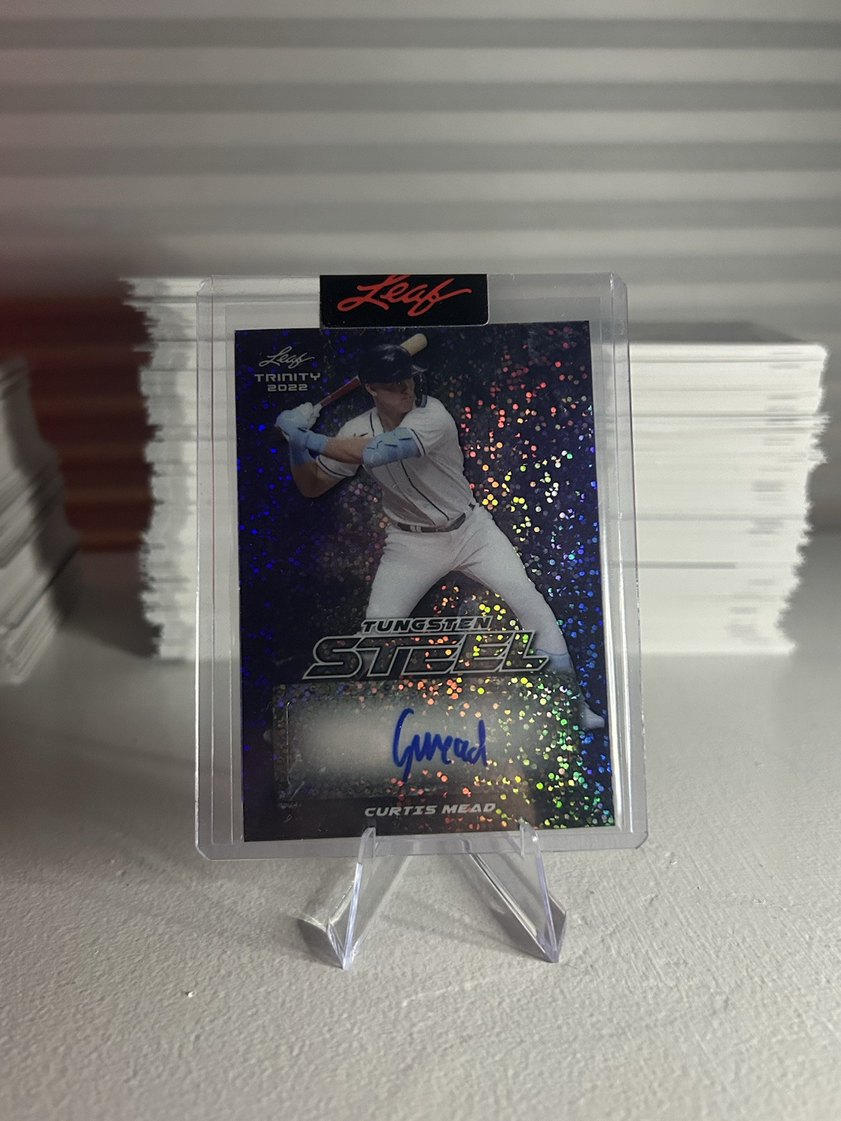 2022 Leaf Trinity Tungsten Purple Steel Refractor Auto Curtis Mead #4/5 RC