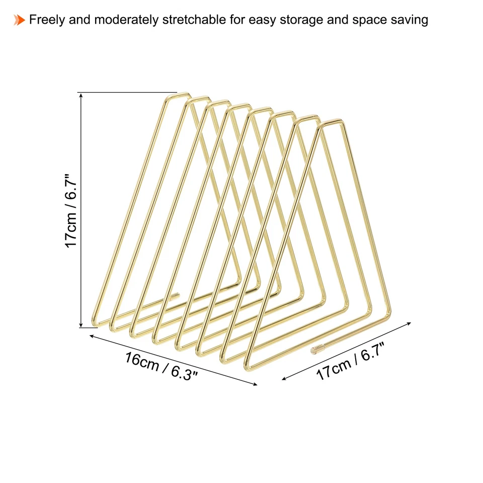 Suporte de arquivo de mesa triangular 7 slots, 1 peça, tom dourado, 1,26 x 6,69 x 7,09" - Imagem 2 de 4