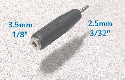 Lot of 5 New Stereo Headphone Adapter 3.5mm Female to 2.5mm Male 1/8'' to 3/32''