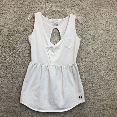 Under Armour Dress Medium Women White Semi Fitted Heatgear Mini Fit Flare Tennis