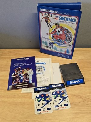 Vintage Intellivision SKIING Ski Video Game 1980 CIB Box Manual Overlays Mattel