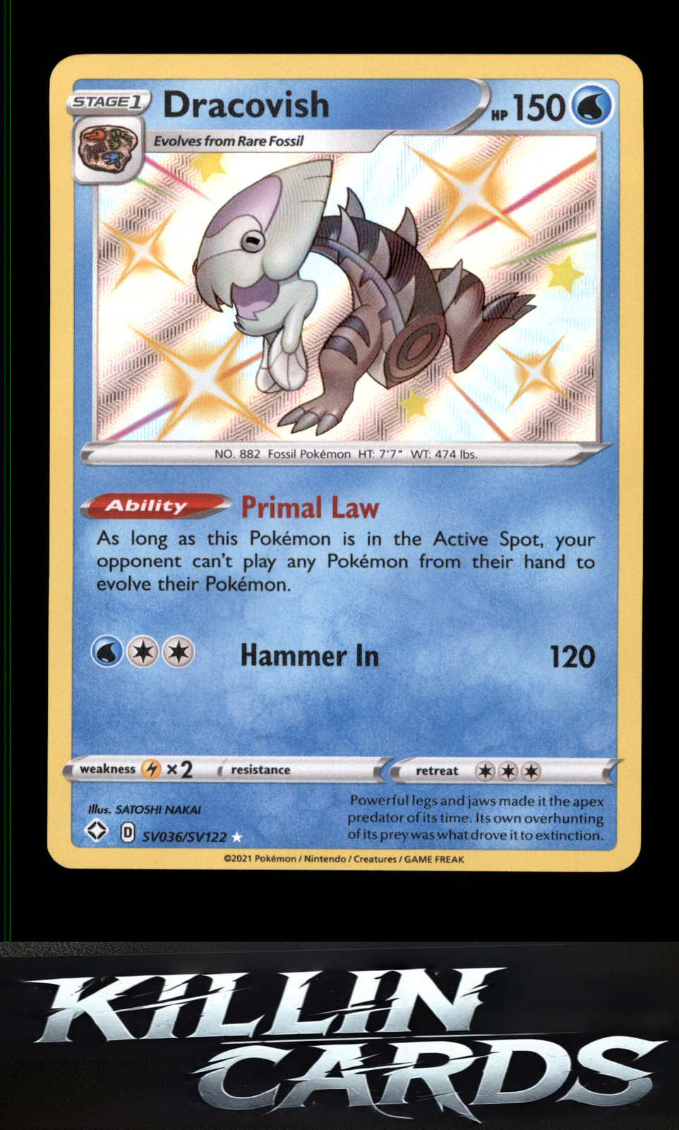 Dracovish SV036/SV122 Pokemon Shiny Holo Rare Shining Fates: Shiny Vault Card NM