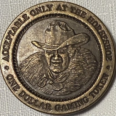 Vintage $1 Bronze BINIONS HORSESHOE CASINO Vegas Gaming Token NEVADA CITY MINT