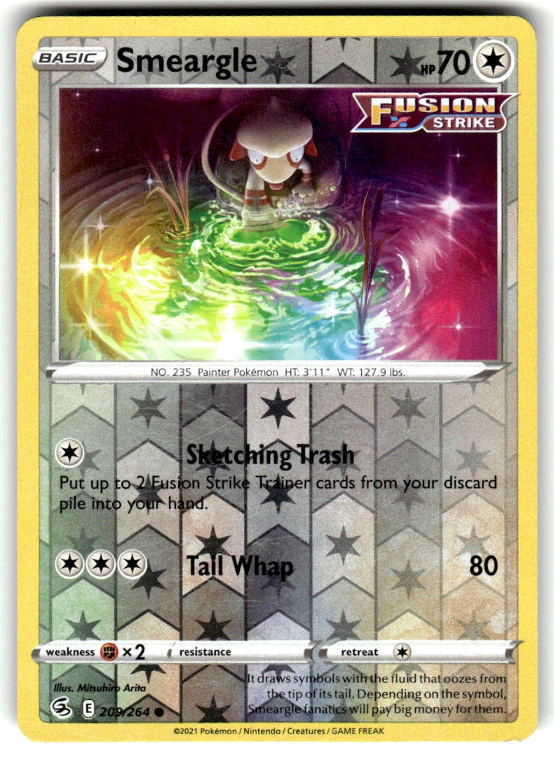 Smeargle Reverse Holo Common Fusion Strike 209/264 Lightly Played