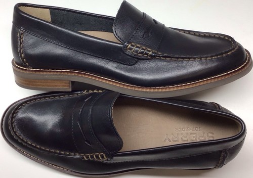 SPERRY TOP SIDER LOAFERS MEN DARK BROWN LEATHER SLIP ON DRESS SZ 9 -NWO BOX - Foto 6 di 10