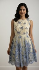 Alice + Olivia Women’s Fila Lace Blue Dress Size 2