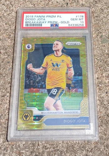 2019-20 Panini Prizm English Premier League EPL Diogo Jota Gold /10  PSA 10