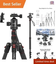 Camera Tripod Aluminum 71In 360 Ball Head Foldable Monopod for Camera Phone