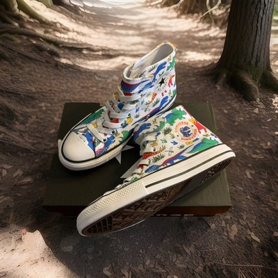 CONVERSE Chuck Taylor All Star YOUTH Dino Mid-Top SNEAKERS  Size 2  A15063F  NIB