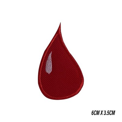 Roter Bluttropfen Logo Aufnähen/Aufbügeln Patch Abzeichen gestickte Applikation für Kleidung