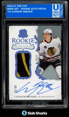 2023 UPPER DECK THE CUP #150 CONNOR BEDARD ROOKIE PATCH AUTO RC /99