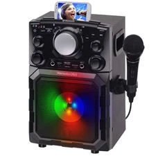 Karaoke USA Portable MP3 Karaoke Player with Bluetooth, PA, and Built-In