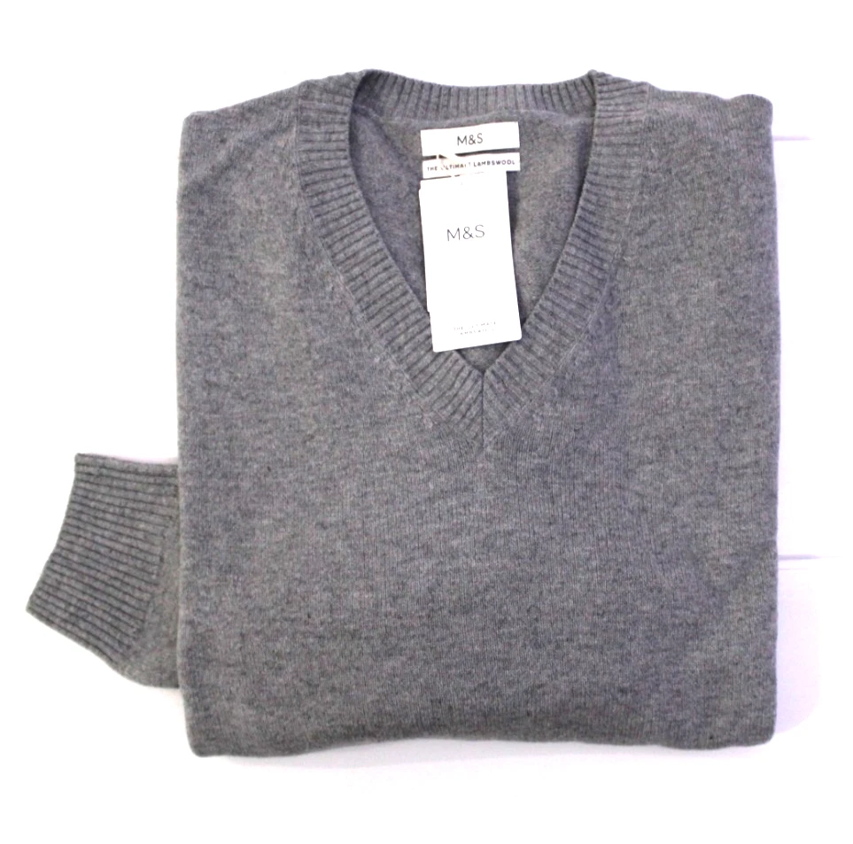 M & S Mens Extra Fine Ultimate Lambswool V Neck Sweater Jumper ~ Size XXXXL Long
Opens in a new wind