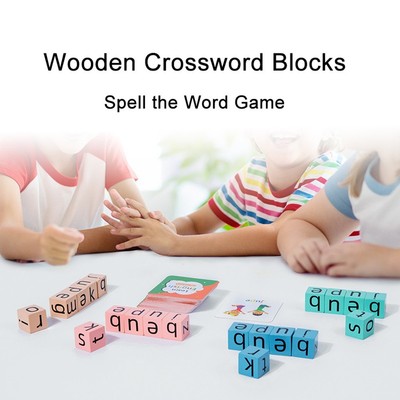 Holz Kreuzworträtsel Kind Englisch lernen PÄDAGOGISCH & SPASS 1 Set Brandneu