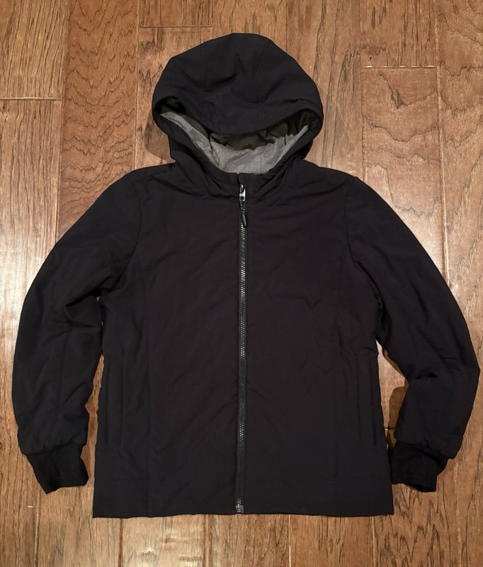 Athleta Girl Jump To It Black Hooded Jacket Coat Size Large 12