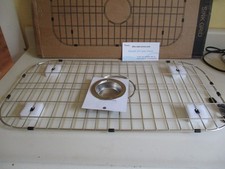 Sink Protectors SS Sink Grates Heavy Duty Sink Grid w/Strainer Rust Free 26"x14"
