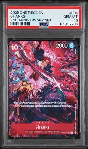 2025 One Piece Shanks 2nd Anniversary Set Alt Art SR OP09-004 PSA 10