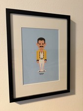 Freddy Mercury - Le Duo 1 Bild Gerahmt Holz mit Auflagekarton 35,5 x 93 cm