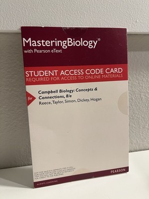 MASTERING BIOLOGY w/ Pearson eText Student Access Code Card Campbell 8th Ed.