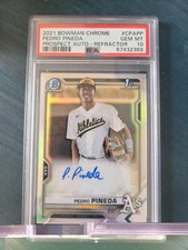 2021 Bowman Chrome Pedro Pineda 1st Refractor auto /499 Athletics PSA 10