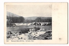 Massasoit Woolen Mill Dam, Huntington, Massachusetts, Early Undivided Back B&...