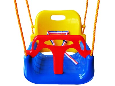 3-in-1 Infant to Teenage Blue Swing Outdoor Patio Garden for Kids Aged 6M+