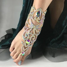 Women Ankle Bracelet  Anklet Boho Foot Jewelry Chain Beach Body Chain Rhinestone